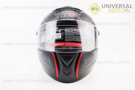 Шолом інтеграл, закритий+окуляри BLD-М61 М (57-58см), ЧОРНИЙ матовий з червоно-сірим малюнком. BLD (Шоломи / UM3600-V42)