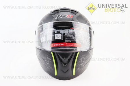 Шолом інтеграл, закритий+окуляри BLD-М61 М (57-58см), ЧОРНИЙ матовий з салатово-сірим малюнком. BLD (Шоломи / UM3600-V43)