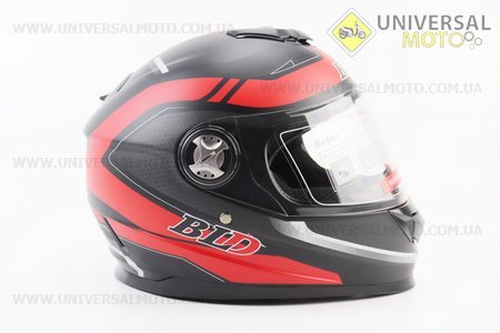 Шолом інтеграл, закритий BLD-М65 S (55-56см), ЧОРНИЙ матовий з червоним малюнком. BLD (Шоломи / UM3600-V47)