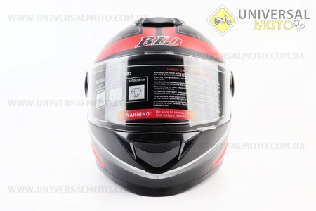 Шолом інтеграл, закритий BLD-М65 S (55-56см), ЧОРНИЙ матовий з червоним малюнком. BLD (Шоломи / UM3600-V47)