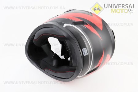 Шолом інтеграл, закритий BLD-М65 М (57-58см), ЧОРНИЙ матовий з червоним малюнком. BLD (Шоломи / UM3600-V49)