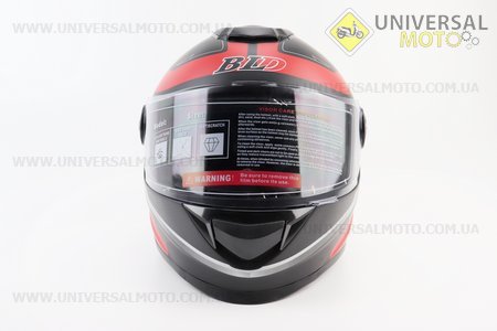 Шолом інтеграл, закритий BLD-М65 М (57-58см), ЧОРНИЙ матовий з червоним малюнком. BLD (Шоломи / UM3600-V49)