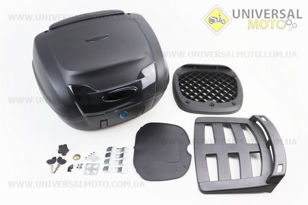 Кофр великий (пластмасовий) 470 * 415 * 295мм, кріплення болт-баранчик, чорний матовий YM-0879-B. YUNMING (Шоломи / UM3600-V68)