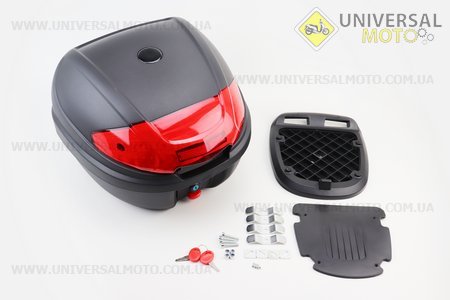 Кофр середній (пластмасовий) 400*390*310мм, кріплення швидкознімне, чорний матовий YM-0830. YUNMING (Шоломи / UM3600-V69)