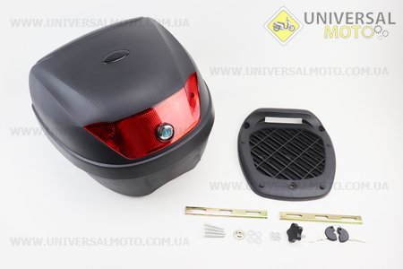 Кофр середній (пластмасовий) 385*385*290мм, кріплення болт-баранчик, чорний матовий YM-0807. YUNMING (Шоломи / UM3600-V72)