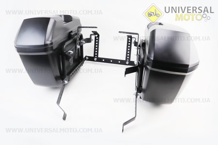 Кофри бічні (пластмасові) 470*230*370мм, кріпл. рамка універсальна, чорні матові S-66. YUNMING (Кофри / UM3600-V74)