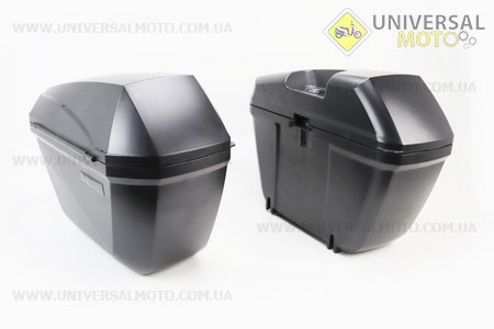 Кофри бічні (пластмасові) 470*230*370мм, кріпл. рамка універсальна, чорні матові S-66. YUNMING (Кофри / UM3600-V74)