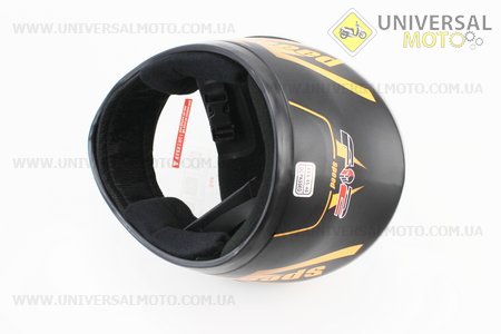 Шолом дитячий закритий 801 XXS - чорний матовий з малюнком помаранчевим (можливі дефекти фарбування). F-2 (Шоломи / UM3600-V75)