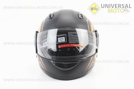 Шолом дитячий закритий 801 XXS - чорний матовий з малюнком помаранчевим (можливі дефекти фарбування). F-2 (Шоломи / UM3600-V75)