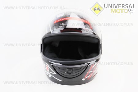 Шолом інтеграл, закритий 825-1 XS, ЧОРНИЙ з червоно-сірим STAR ROCK малюнком (можливі подряпини, дефекти фарбування). F-2 (Шоломи / UM3600-V89)