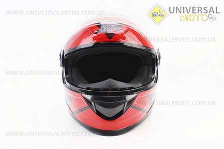 Шолом закритий BLD-М65 S (55-56см), чорний глянець із червоним малюнком. F-2 (Шоломи / UM3600-V93)