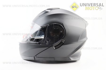 Шолом модуляр, закритий з відкидним підборіддям+відкидні окуляри BLD-162 М (57-58см), ЧОРНИЙ матовий. BLD (Шоломи / UM3601-V22)