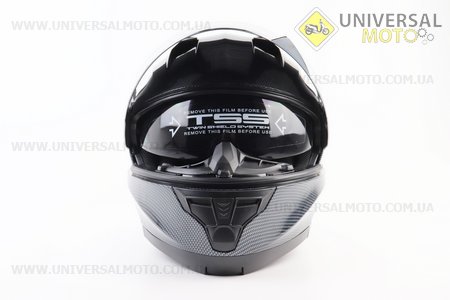 Шолом модуляр, закритий з відкидним підборіддям+відкидні окуляри BLD-162 М (57-58см), "КАРБОН" глянець. BLD (Шоломи / UM3601-V25)