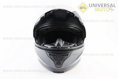 Шолом модуляр, закритий з відкидним підборіддям+відкидні окуляри BLD-162 М (57-58см), "КАРБОН" глянець. BLD (Шоломи / UM3601-V25)