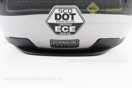 Шолом інтеграл, закритий (сертифікація DOT/ECE)+окуляри SCO-М61 S (55-56см), ЧОРНИЙ матовий з сірим малюнком. Scorpion (Шоломи / UM3601-V54)