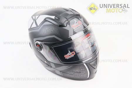 Шолом інтеграл, закритий (сертифікація DOT/ECE)+окуляри SCO-М61 S (55-56см), ЧОРНИЙ матовий з сірим малюнком. Scorpion (Шоломи / UM3601-V54)