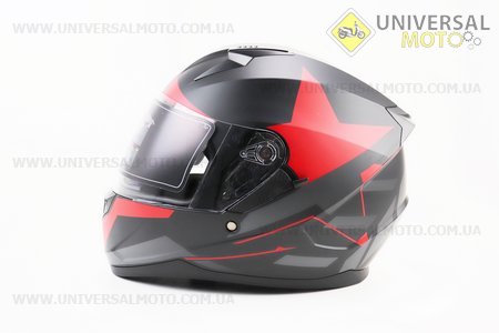 Шолом закритий (сертифікації DOT/ECE) + відкидні окуляри SCO-M67 S-чорний матовий з червоно-сірим малюнком. SCORPION (Шоломи / UM3601-V60)