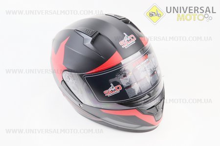 Шолом закритий (сертифікації DOT/ECE) + відкидні окуляри SCO-M67 S-чорний матовий з червоно-сірим малюнком. SCORPION (Шоломи / UM3601-V60)