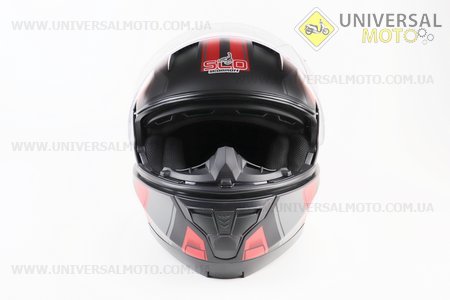 Шолом модуляр, закритий з відкидним підборіддям (сертифікації DOT/ECE)+відкидні окуляри SCO-162 S (55-56см), ЧОРНИЙ матовий з червоно-сірим малюнком. Scorpion (Шоломи / UM3601-V63)
