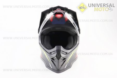 Шолом кросовий/ендуро/АТV зі склом (сертифікації DOT / ECE) SCO-819-7 M-чорний матовий з синьо-червоно-зеленим малюнком. SCORPION (Шоломи / UM3601-V83)