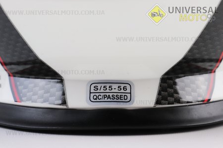 Шолом кросовий/ендуро/АТV зі склом BLD-819-7 S (55-56см), БІЛИЙ глянець з червоно-сірим малюнком. BLD (Шоломи / UM3601-V96)