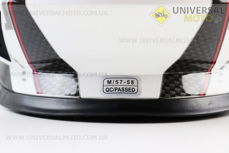 Шолом кросовий/ендуро/АТV зі склом BLD-819-7 М (57-58см), БІЛИЙ глянець з червоно-сірим малюнком. BLD (Шоломи / UM3601-V97)