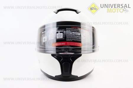 Шолом інтеграл, закритий (сертифікація DOT)+відкидні окуляри BLD-М66 S (55-56см), БІЛИЙ глянець. BLD (Шоломи / UM3602-V06)