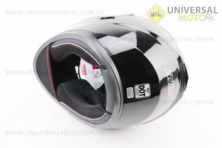 Шолом інтеграл, закритий (сертифікація DOT)+відкидні окуляри BLD-М66 S (55-56см), ЧОРНИЙ глянець. BLD (Шоломи / UM3602-V08)