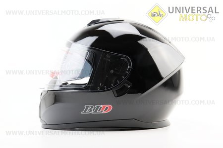 Шолом інтеграл, закритий (сертифікація DOT)+відкидні окуляри BLD-М66 S (55-56см), ЧОРНИЙ глянець. BLD (Шоломи / UM3602-V08)