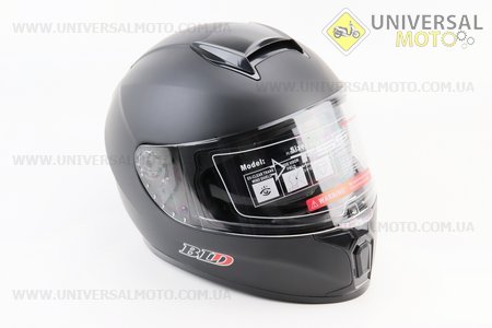 Шолом інтеграл, закритий (сертифікація DOT)+відкидні окуляри BLD-М66 S (55-56см), ЧОРНИЙ матовий. BLD (Шоломи / UM3602-V09)