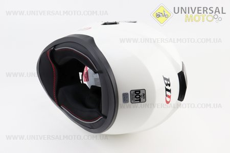 Шолом інтеграл, закритий (сертифікація DOT)+відкидні окуляри BLD-М66 М (57-58см), БІЛИЙ глянець. BLD (Шоломи / UM3602-V14)