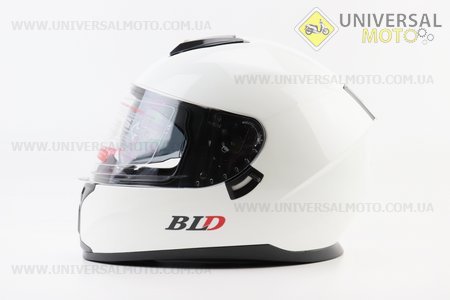 Шолом інтеграл, закритий (сертифікація DOT)+відкидні окуляри BLD-М66 М (57-58см), БІЛИЙ глянець. BLD (Шоломи / UM3602-V14)