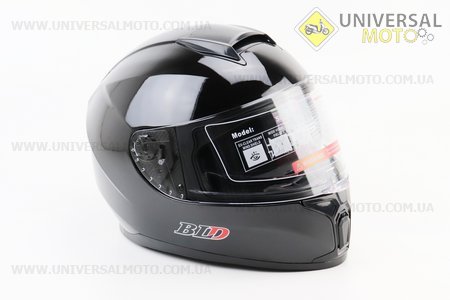 Шолом інтеграл, закритий (сертифікація DOT)+відкидні окуляри BLD-М66 М (57-58см), ЧОРНИЙ глянець. BLD (Шоломи / UM3602-V16)