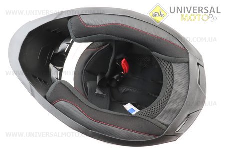 Шолом інтеграл, закритий BLD-M62 S (55-56см), БІЛИЙ глянець з червоно-сірим малюнком. BLD (Шоломи / UM3602-V31)