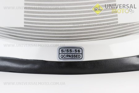 Шолом інтеграл, закритий BLD-M62 S (55-56см), БІЛИЙ глянець з червоно-сірим малюнком. BLD (Шоломи / UM3602-V31)