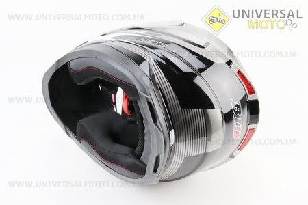 Шолом інтеграл, закритий BLD-M62 S (55-56см), ЧОРНИЙ глянець з біло-сірим малюнком. BLD (Шоломи / UM3602-V37)