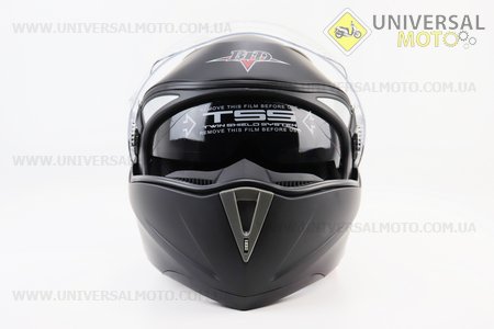 Шолом модуляр, закритий з відкидним підборіддям+відкидні окуляри BLD-158 М (57-58см), ЧОРНИЙ матовий. BLD (Шоломи / UM3602-V47)