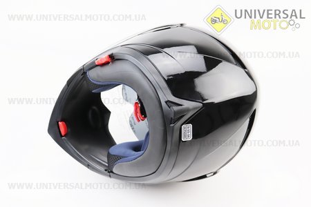 Шолом модуляр, закритий з відкидним підборіддям+відкидні окуляри BLD-158 S (55-56см), ЧОРНИЙ глянець. BLD (Шоломи / UM3602-V48)