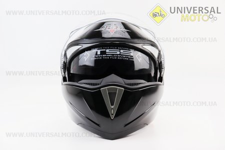 Шолом модуляр, закритий з відкидним підборіддям+відкидні окуляри BLD-158 S (55-56см), ЧОРНИЙ глянець. BLD (Шоломи / UM3602-V48)