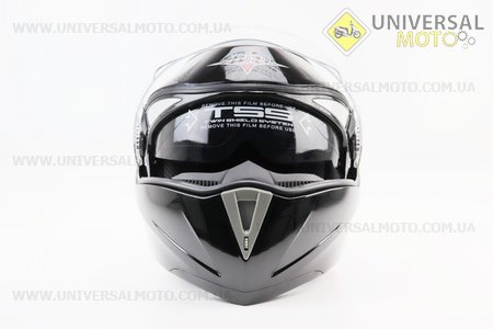 Шолом модуляр, закритий з відкидним підборіддям+відкидні окуляри BLD-158 М (57-58см), ЧОРНИЙ глянець. BLD (Шоломи / UM3602-V49)