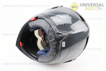 Шолом модуляр, закритий з відкидним підборіддям+відкидні окуляри BLD-158 S (55-56см), "КАРБОН" глянець. BLD (Шоломи / UM3602-V52)