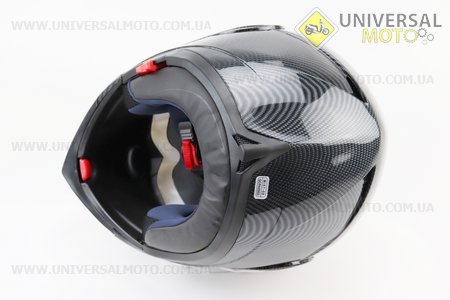 Шолом модуляр, закритий з відкидним підборіддям+відкидні окуляри BLD-158 М (57-58см), "КАРБОН" глянець. BLD (Шоломи / UM3602-V53)