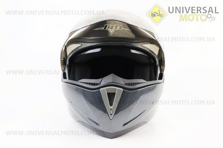 Шолом модуляр, закритий з відкидним підборіддям+відкидні окуляри BLD-158 М (57-58см), "КАРБОН" глянець. BLD (Шоломи / UM3602-V53)