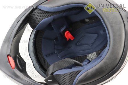 Шолом модуляр, закритий з відкидним підборіддям+відкидні окуляри BLD-158 М (57-58см), ЧОРНИЙ матовий з синьо-сірим малюнком. BLD (Шоломи / UM3602-V57)