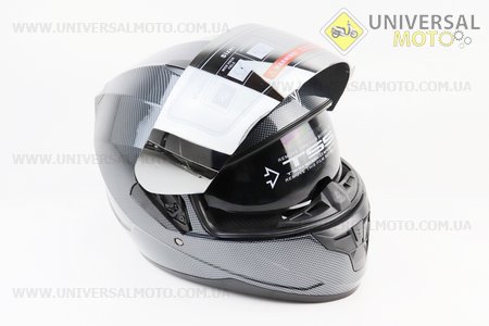 Шолом інтеграл, закритий (сертифікація DOT)+відкидні окуляри BLD-M67 S (55-56см), "КАРБОН" глянець. BLD (Шоломи / UM3602-V73)