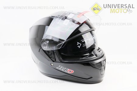 Шолом інтеграл, закритий (сертифікація DOT)+відкидні окуляри BLD-M67 S (55-56см), ЧОРНИЙ глянець. BLD (Шоломи / UM3602-V74)