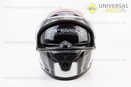 Шолом інтеграл, закритий (сертифікація DOT)+відкидні окуляри BLD-M67 S (55-56см), СІРИЙ глянець з біло-чорним малюнком. BLD (Шоломи / UM3602-V76)