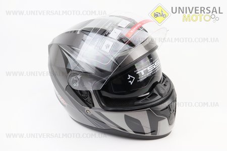 Шолом інтеграл, закритий (сертифікація DOT)+відкидні окуляри BLD-M67 S (55-56см), СІРИЙ глянець з сіро-чорним малюнком. BLD (Шоломи / UM3602-V79)
