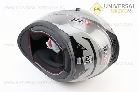 Шолом інтеграл, закритий (сертифікація DOT)+відкидні окуляри BLD-M67 S (55-56см), СІРИЙ глянець з сіро-чорним малюнком. BLD (Шоломи / UM3602-V79)