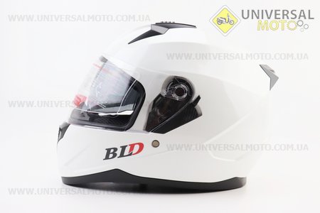 Шолом інтеграл, закритий (сертифікація DOT)+відкидні окуляри BLD-M67 М (57-58см), БІЛИЙ глянець. BLD (Шоломи / UM3602-V80)